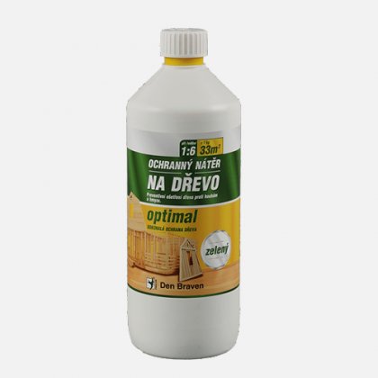 Den Braven - Ochranný nátěr na dřevo OPTIMAL, láhev 1 kg, hnědý