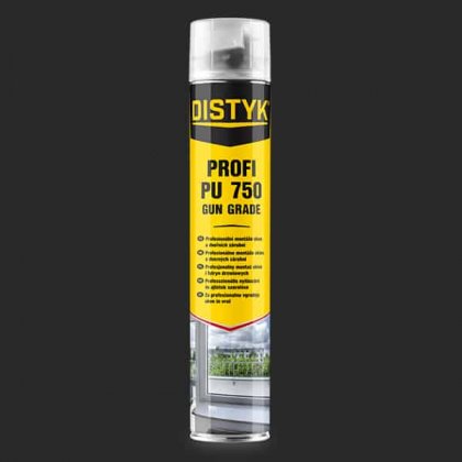 Den Braven - PISTOLOVÁ PĚNA Distyk / PROFI PU 750 GUN GRADE, pistolová dóza 750 ml, žlutá