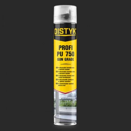 Den Braven - PISTOLOVÁ PĚNA Distyk / PROFI PU 750 GUN GRADE, pistolová dóza 750 ml, žlutá