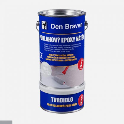 Den Braven - Podlahový epoxy nátěr, sada plechovek 5 + 1 kg, okenní šedá RAL 7040