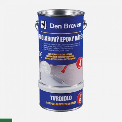 Den Braven - Podlahový epoxy nátěr, sada plechovek 5 + 1 kg, smaragdová zelená RAL 6001