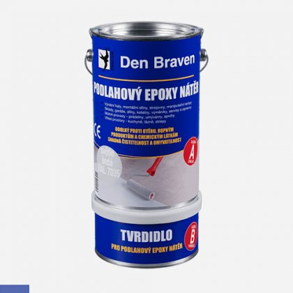 Den Braven - Podlahový epoxy nátěr, sada plechovek 5 + 1 kg, světle modrá RAL 5012