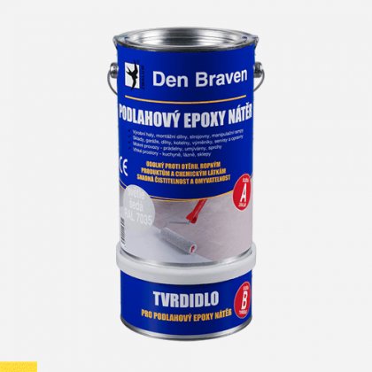 Den Braven - Podlahový epoxy nátěr, sada plechovek 5 + 1 kg, zinková žlutá RAL 1018