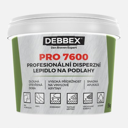 Den Braven - Profesionální disperzní lepidlo na podlahy PRO 7600, kbelík 1 kg