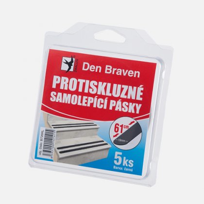 Den Braven - Protiskluzná samolepicí páska, 19 mm x 61 cm, 5 ks v blistru, černá