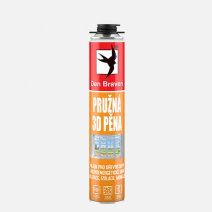 Den Braven - Pružná 3D pěna, pistolová dóza 750 ml, bílá