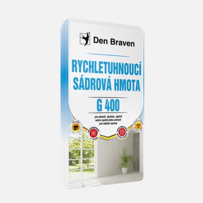 Den Braven - Rychletuhnoucí sádrová hmota G400, pytel 5 kg, bílá