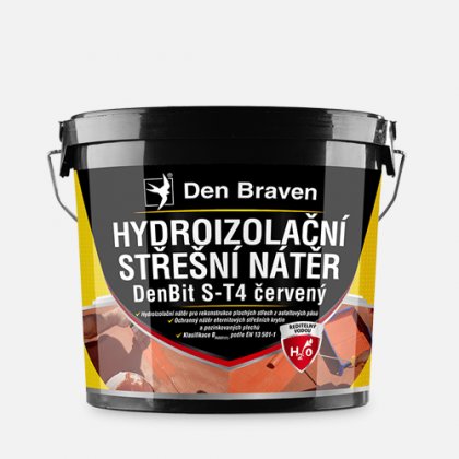 Den Braven - Střešní hydroizolační nátěr DenBit S-T4, kbelík 12 kg, červený