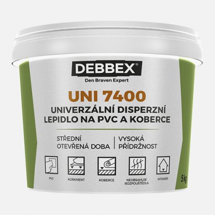 Den Braven - Univerzální disperzní lepidlo na PVC a koberce UNI 7400, kbelík 1 kg