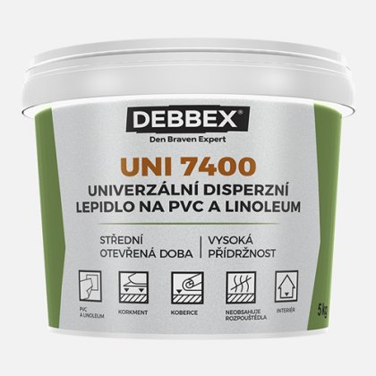 Den Braven - Univerzální disperzní lepidlo na PVC a linoleum UNI 7400, kbelík 14 kg