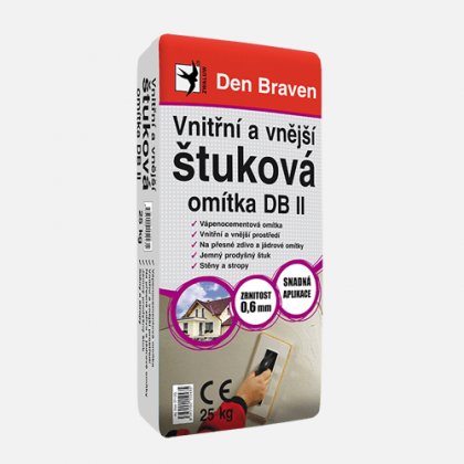 Den Braven - Vnitřní a vnější štuková omítka DB II, pytel 25 kg