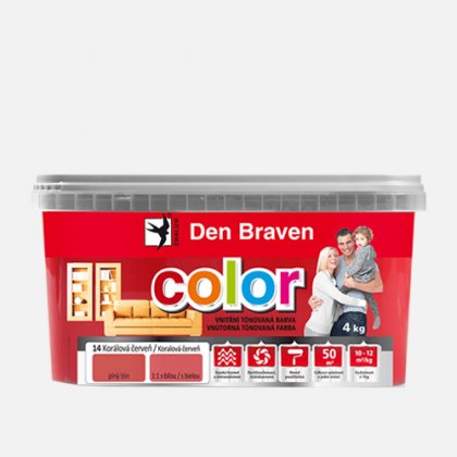 Den Braven - Vnitřní tónovaná barva Den Braven COLOR, vědro 4 kg, aloe vera