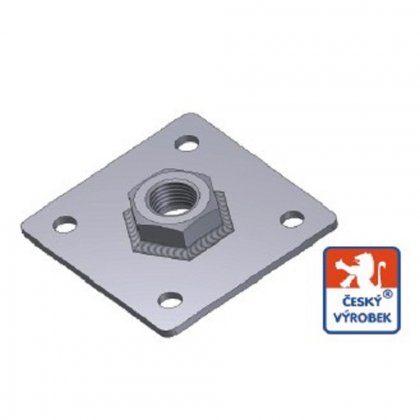 DESKA   80x80mm M16 (s přivařenou maticí)