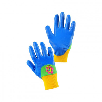 Dětské povrstvené rukavice DRAGO modré, v. 07"