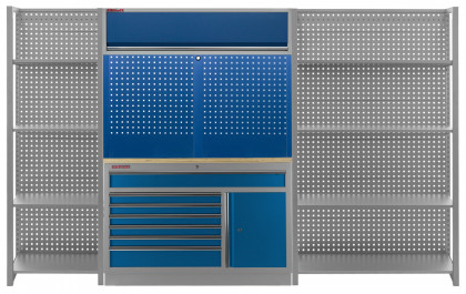 Dílenská sestava PROFI BLUE se dvěma regály - MTGC1371RBAL3
