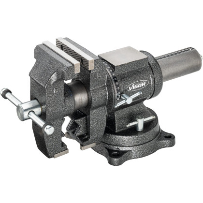 Dílenský svěrák s otočným talířem, 150mm - V6150N