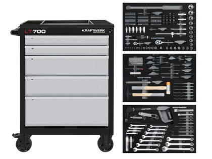 Dílenský vozík LT700 5 zásuvek + nářadí 3 moduly 259ks COMPLETO EVA Basic Line