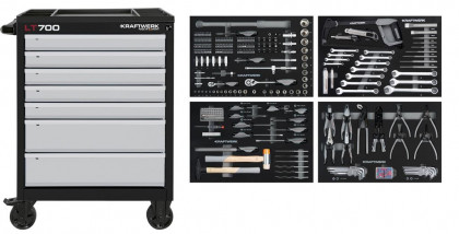 Dílenský vozík LT700 7 zásuvek s výbavou 337ks Basic Line