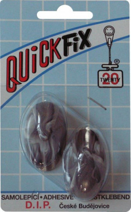 DIP - QUICKFIX háček samolepicí typ 1 - 2 ks - bílo/černý