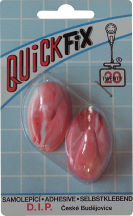 DIP - QUICKFIX háček samolepicí typ 1 - 2 ks - bílo/červený