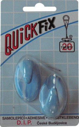 DIP - QUICKFIX háček samolepicí typ 1 - 2 ks - bílo/modrý