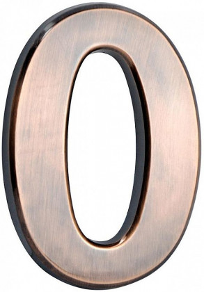 Domovní číslo "0" MagicHome, s lepící páskou, bronzové, 70x100 mm, ABS