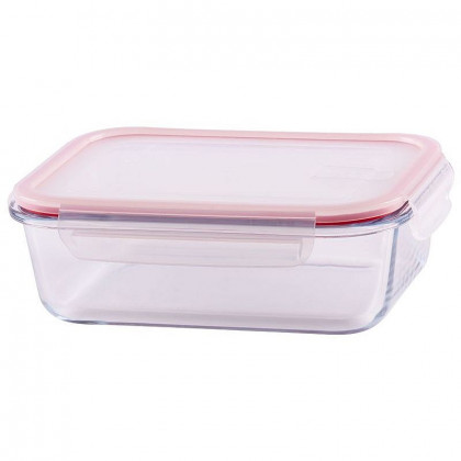 Dóza obdélníková MagicHome BSG2, 1500ml, 22x17x7 cm, borosilikátové sklo/PP, Clip