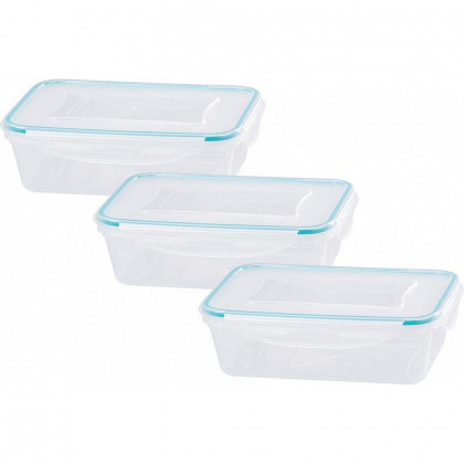 Dóza obdélníková MagicHome, Clip, sada 3 ks, 1350 ml, 15,5x21,5x7,5 cm, Lunchbox