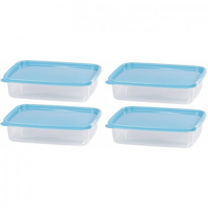 Dóza obdélníková MagicHome, sada 4 ks, 1000 ml, 21,5x15,5x5,5 cm, Lunchbox