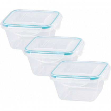 Dóza sada 3 ks, 600ml, 13,5x13,5x7,5 cm čtvercová, Clip, MagicHome, Lunchbox  YH3