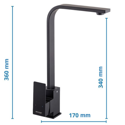 Dřezová baterie, KUB-011 BLACK, černá | KUB-011 BLACK