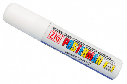 Fixy na sklo Posterman voděodolné - 15 mm - bílá - 458080020