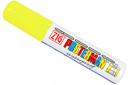 Fixy na sklo Posterman voděodolné - 15 mm - žlutá fl. - 458030030