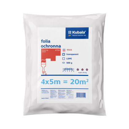 Fólie zakryvací SUPER STRONG TRANSPARENT | 4x5 m, gramáž 500 g