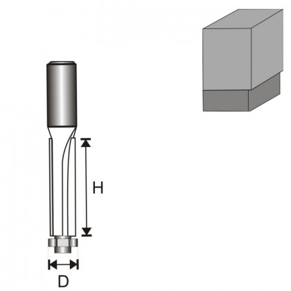 Freza prost s loiskem, dlouh T8 D13 H50mm