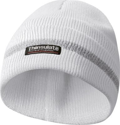 GEBOL - zimní reflexní čepice, materiál THINSULATE - bílá