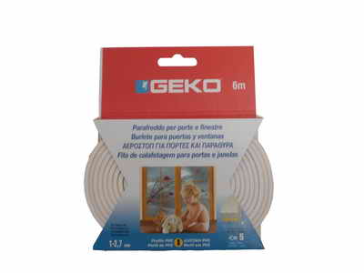 GEKO - Těsnění do oken samolepící PVC 9x3mm/ 6m - bílé
