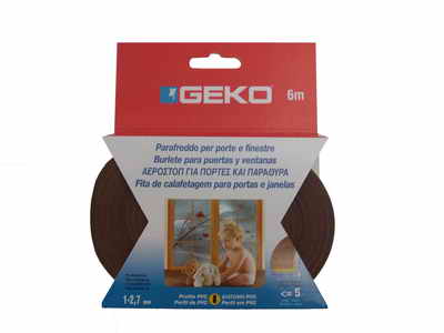 GEKO - Těsnění do oken samolepící PVC 9x3mm/ 6m - hnědé