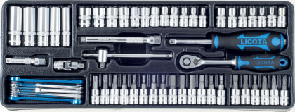 Gola 1/4" s nářadím 51 ks ve výplni do dílenského vozíku - LIACK384002