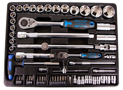 Gola sada 1/2" a 1/4", 60 dílů ve výplni do dílenských vozíků - LIACK382001