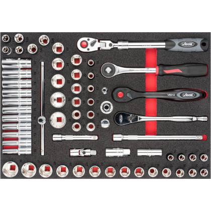 Gola sada v pěnové výplni, 1/2", 65 ks, VIGOR - V6822