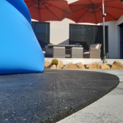 Gumová ochranná tlumící kruhová podložka pod bazén, vířivku FLOMA PoolPad - průměr 303 cm x 0,8 cm