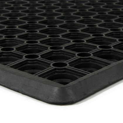 Gumová venkovní čisticí vstupní rohož FLOMA HoneyComb Ramp - 50 x 100 x 2 cm