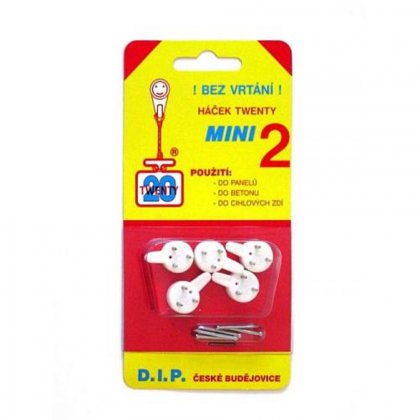 HÁČEK MINI 2 bílý (blistr po 5ks)