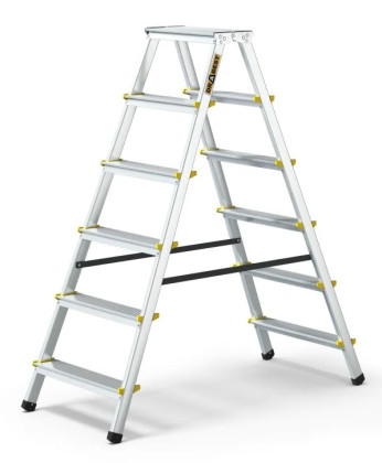 Hliníkové štafle oboustranné, 2x6 stupňů, 2,83 m, max. zátěž 150 kg