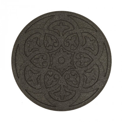 Hnědý gumový zahradní nášlap FLOMA Scroll - 45 x 45 x 1,9 cm