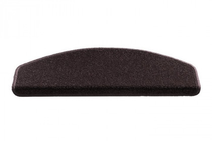 Hnědý kobercový půlkruhový nášlap na schody Palermo - délka 56 cm a šířka 17 cm