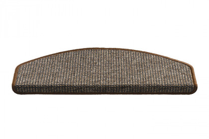 Hnědý kobercový půlkruhový nášlap na schody Stockholm - délka 65 cm a šířka 25 cm