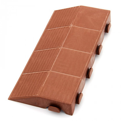 Hnědý plastový nájezd "samec" pro terasovou dlažbu Linea Combi - 40 x 20,5 x 4,8 cm