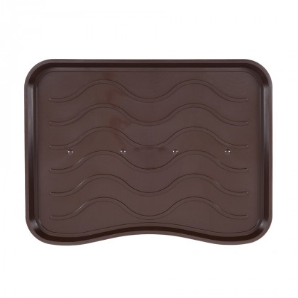 Hnědý plastový odkapávač na boty FLOMA Waves - 38 x 50 x 1,7 cm